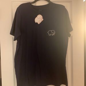 NEW Ivory Ella Elephant Navy Blue Botanical TShirt